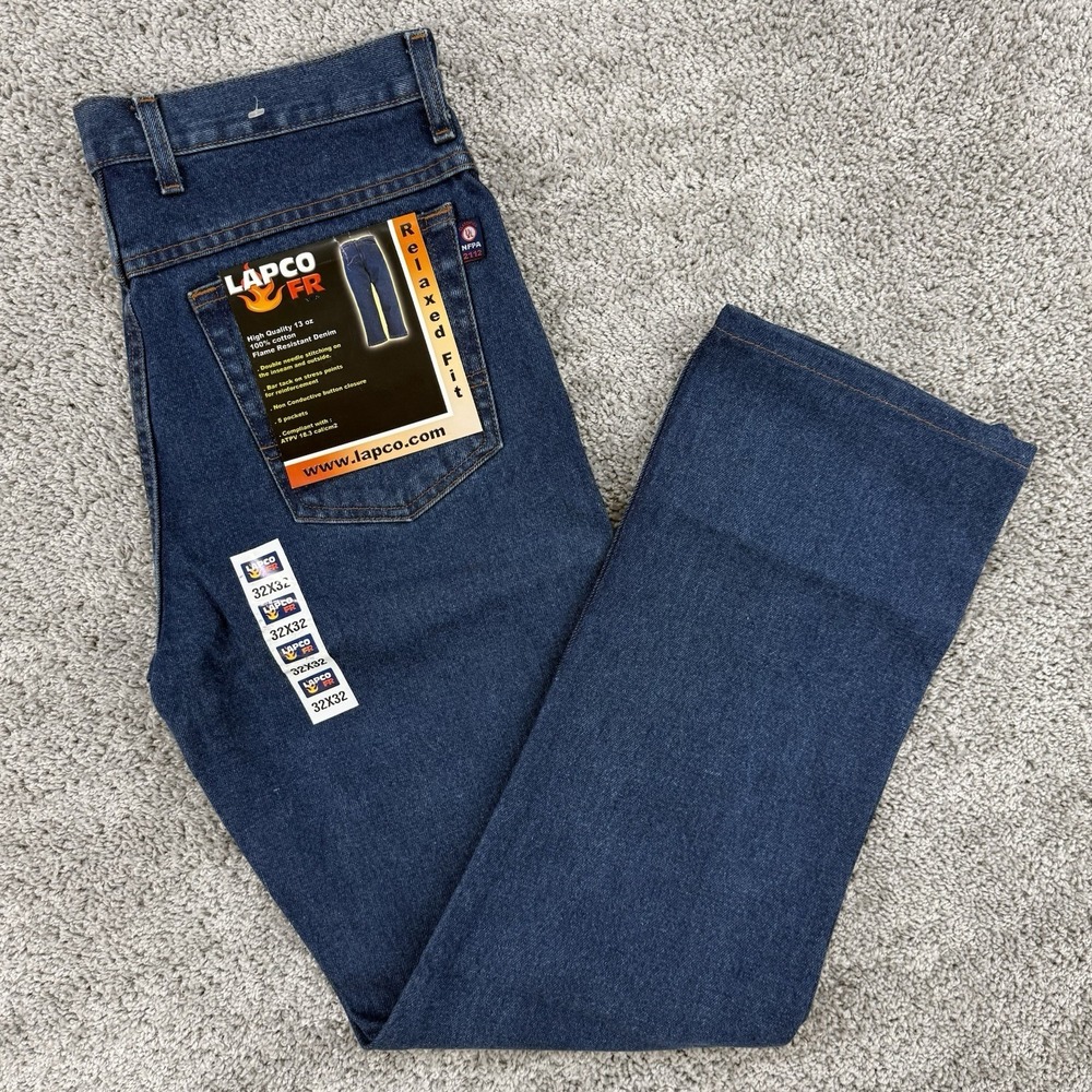 LAPCO FR Jeans Men's 32x32 NWT Relaxed Fit 13 oz Denim Workwear D-Pind